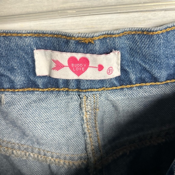 Buddy‎ Love Sharon Blue Denim Distressed Mini Skirt - Picture 5 of 6